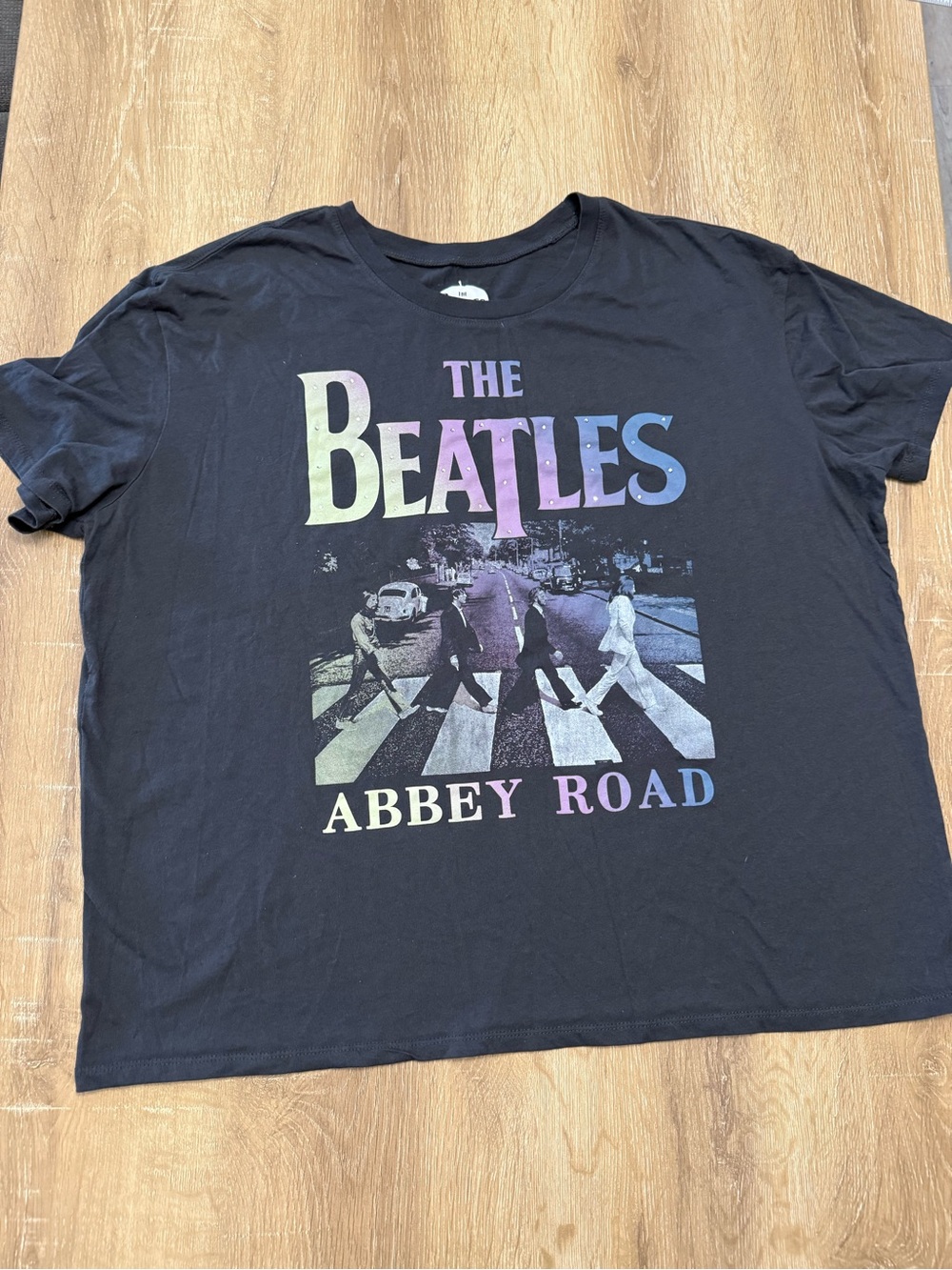 Hybrid Apparel Black Beatles Abbey Road Short Sleeve Graphic Tee